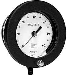 Ashcroft - 6" Dial, 1/4 Thread, 0-100 Scale Range, Pressure Gauge - Lower Connection Mount, Accurate to 0.25% of Scale - USA Tool & Supply