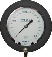Ashcroft - 6" Dial, 1/4 Thread, 0-400 Scale Range, Pressure Gauge - Lower Connection Mount, Accurate to 0.25% of Scale - USA Tool & Supply