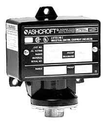 Ashcroft - 90 to 600 psi Adjustable Range, 2,400 Max psi, Watertight Single Setpoint - 1/4 Thread - USA Tool & Supply