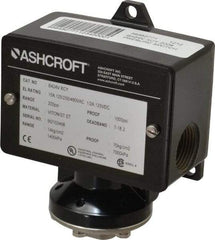 Ashcroft - 30 to 200 psi Adjustable Range, 1,000 Max psi, Watertight Single Setpoint - 1/4 Thread - USA Tool & Supply