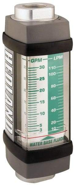 Hedland - 1-1/4" NPTW Port Water-Based Liquid Flowmeter - 3000 Max psi, 5 to 50 GPM, Anodized Aluminum - USA Tool & Supply