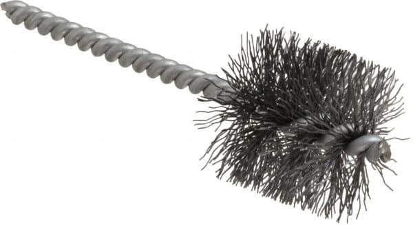 Schaefer Brush - 1 Inch Inside Diameter, 1-3/16 Inch Actual Brush Diameter, Carbon Steel, Power Fitting and Cleaning Brush - 3/16 Shank Diameter, 3-5/8 Inch Long, Twisted Wire Stem, 1-1/8 Inch Refrigeration Outside Diameter - USA Tool & Supply