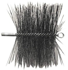 Schaefer Brush - 10" Square, Tempered Steel Wire Chimney Brush - 1/4" NPSM Male Connection - USA Tool & Supply