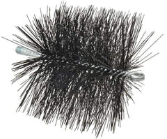 Schaefer Brush - 6", Square, Tempered Steel Wire Chimney Brush - 1/4" NPSM Male Connection - USA Tool & Supply