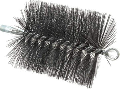 Schaefer Brush - 5" Diam Round, Tempered Steel Wire Chimney Brush - 1/4" NPSM Male Connection - USA Tool & Supply