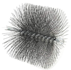 Schaefer Brush - 8" Diam Round, Tempered Steel Wire Chimney Brush - 1/4" NPSM Male Connection - USA Tool & Supply