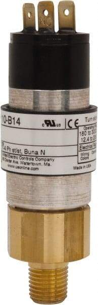 United Electric Controls - 8,000 Max psi, Compact Cylindral Pressure Switch - 1/4 Thread - USA Tool & Supply