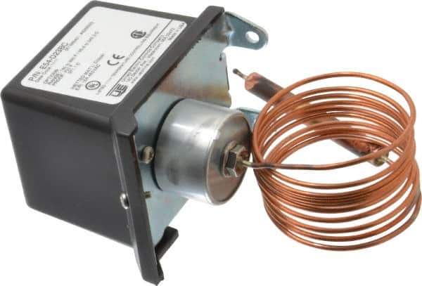 Made in USA - 150 to 650°F, General Service Temp Switch - 25 Resolution, 3/8 x 3-5/8 Bulb - USA Tool & Supply