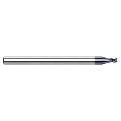 Dovetail Cutters - 0.0850″ Cutter Diameter × 0.0150″ (1/64″) Radius × 0.1000″ Length of Cut Carbide O-Ring Slotting End Mill, 3 Flutes, AlTiN Coated - Exact Industrial Supply