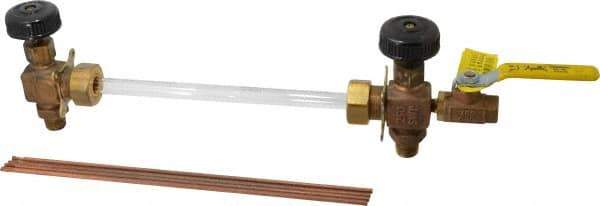 Conbraco - 400 psi Working Pressure, 250 Max psi, Bronze Liquid Level Gage Glass - 400°F Max Operating Temp, 1/2 Inch Thread, PTFE Seal - USA Tool & Supply