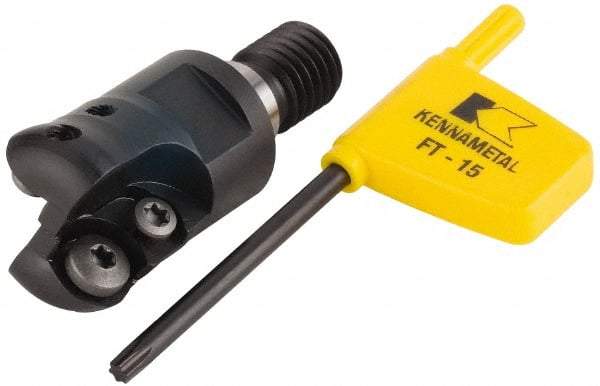 Kennametal - 25.4mm Cutting Diam, 1" Max Depth of Cut, Modular Connection Indexable Copy End Mill - 2 Inserts, RDHX 12T3M0S Insert, KDM Toolholder - USA Tool & Supply