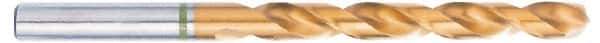 Accupro - #23, 130° Point, Spiral Flute, Vanadium High Speed Steel Taper Length Drill Bit - TiN Finish, 78mm Flute Length, 119mm OAL - USA Tool & Supply