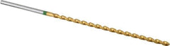 Accupro - #46, 130° Point, Spiral Flute, Vanadium High Speed Steel Taper Length Drill Bit - TiN Finish, 56mm Flute Length, 85mm OAL - USA Tool & Supply