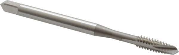 OSG - M10x1.25 Metric Fine, 3 Flute, Bright Finish, Vanadium High Speed Steel Spiral Point Tap - Plug Chamfer, Right Hand Thread, 2-15/16" OAL, 1-1/4" Thread Length, 0.381" Shank Diam - Exact Industrial Supply