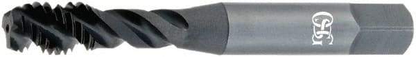 OSG - M12x1.50 Metric Fine 3 Flute Modified Bottoming Spiral Flute Tap - Vanadium High Speed Steel, Bright Finish, 3-3/8" OAL, Right Hand Flute, Right Hand Thread, D6 - USA Tool & Supply