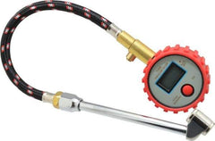 Value Collection - 0 to 160 psi Digital Tire Pressure Gauge - CR2032 Lithium Battery, 9' Hose Length, 0.5 psi Resolution - USA Tool & Supply