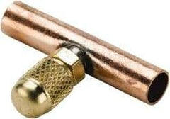Parker - 500 Max psi, 1/2 Tube OD, Solder Tee Access Valve - Brass - USA Tool & Supply