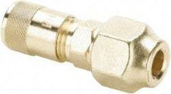 Parker - 500 Max psi, 1/4 Tube OD, Flare Union Access Valve - Brass - USA Tool & Supply