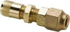Parker - 500 Max psi, 1/4 Tube OD, Bulkhead Union Access Valve - Brass - USA Tool & Supply