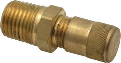 Parker - 1/4-18 Male Pipe, 500 Max psi, 1/4 Tube OD, Male Connector Access Valve - Brass - USA Tool & Supply