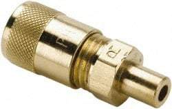 Parker - 500 Max psi, 1/4 Tube OD, Straight Solder Connector Access Valve - Brass - USA Tool & Supply