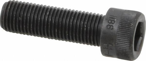 Made in USA - 3/8-24 UNF Hex Socket Drive, Socket Cap Screw - Alloy Steel, Black Oxide Finish, Fully Threaded, 1-1/4" Length Under Head - USA Tool & Supply