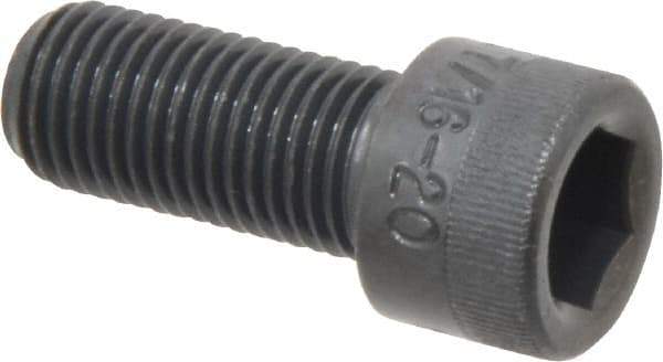 Made in USA - 7/16-20 UNF Hex Socket Drive, Socket Cap Screw - Alloy Steel, Black Oxide Finish, Fully Threaded, 1" Length Under Head - USA Tool & Supply
