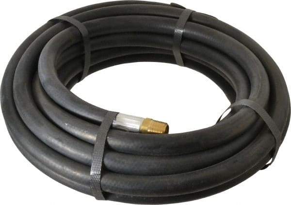 Alliance Hose & Rubber - 3/8" ID x 23/32" OD 25' Long Multipurpose Air Hose - MNPT x FNPT(Swivel) Ends, 300 Working psi, -40 to 190°F, 3/8" Fitting, Black - USA Tool & Supply