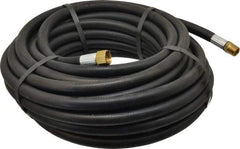 Alliance Hose & Rubber - 3/8" ID x 23/32" OD 50' Long Multipurpose Air Hose - MNPT x FNPT(Swivel) Ends, 300 Working psi, -40 to 190°F, 3/8" Fitting, Black - USA Tool & Supply