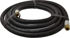 Alliance Hose & Rubber - 3/8" ID x 23/32" OD 10' Long Multipurpose Air Hose - MNPT x FNPT(Swivel) Ends, 300 Working psi, -40 to 190°F, 1/4" Fitting, Black - USA Tool & Supply