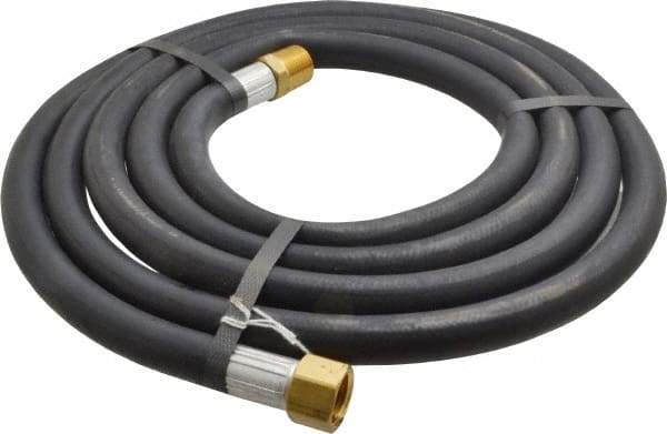 Alliance Hose & Rubber - 1/2" ID x 27/32" OD 10' Long Multipurpose Air Hose - MNPT x FNPT(Swivel) Ends, 200 Working psi, -40 to 190°F, 1/2" Fitting, Black - USA Tool & Supply