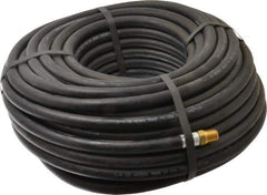 Alliance Hose & Rubber - 1/4" ID x 9/16" OD 100' Long Multipurpose Air Hose - MNPT x FNPT(Swivel) Ends, 300 Working psi, -40 to 190°F, 1/4" Fitting, Black - USA Tool & Supply