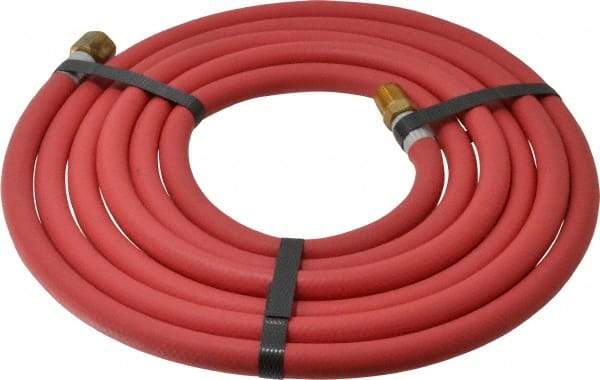 Alliance Hose & Rubber - 1/4" ID x 1/2" OD 10' Long Multipurpose Air Hose - MNPT x FNPT(Swivel) Ends, 200 Working psi, -40 to 190°F, 1/4" Fitting, Red - USA Tool & Supply