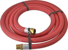 Alliance Hose & Rubber - 1/2" ID x 27/32" OD 10' Long Multipurpose Air Hose - MNPT x FNPT(Swivel) Ends, 300 Working psi, -40 to 190°F, 1/2" Fitting, Red - USA Tool & Supply