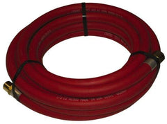 Alliance Hose & Rubber - 1/4" ID x 9/16" OD 25' Long Multipurpose Air Hose - MNPT x FNPT(Swivel) Ends, 300 Working psi, -40 to 190°F, 1/4" Fitting, Red - USA Tool & Supply