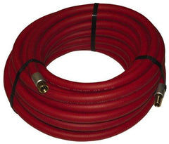 Alliance Hose & Rubber - 1" ID x 1-25/64" OD 50' Long Multipurpose Air Hose - MNPT x FNPT(Swivel) Ends, 300 Working psi, -40 to 190°F, 1" Fitting, Red - USA Tool & Supply