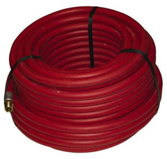 Alliance Hose & Rubber - 1-1/4" ID x 1-25/32" OD 100' Long Multipurpose Air Hose - MNPT x FNPT(Swivel) Ends, 150 Working psi, -40 to 190°F, 1-1/4" Fitting, Red - USA Tool & Supply