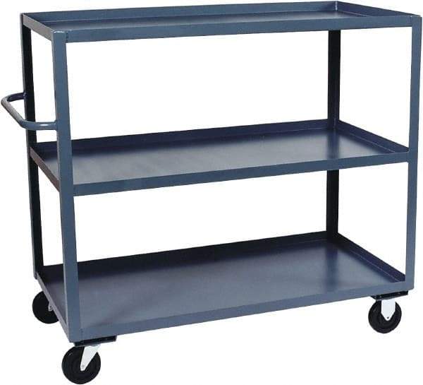 Jamco - 3,000 Lb Capacity, 3 Shelf, Steel Stock Truck - 48" Long x 30" Wide x 48" High, 6" Diam Phenolic Wheels - USA Tool & Supply