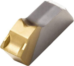 Seco - 150.1012 12 T25M Grade, 1/4" Cutting Width, Carbide Cutoff Insert - 6° Neutral Lead Angle, 0.012" Cnr Rad, TiCN Coated, Single End - USA Tool & Supply