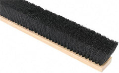 Harper Brush - 24" Medium Duty Tampico Push Broom - 3" Bristle Length, Wood Block, Threaded Handle Connection, Handle Sold Separately - USA Tool & Supply