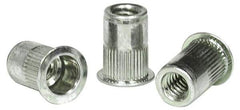 RivetKing - #10-24, 0.13 to 0.225" Grip, 19/64" Drill, Aluminum Standard Rivet Nut - Uncoated, Countersunk Head - USA Tool & Supply