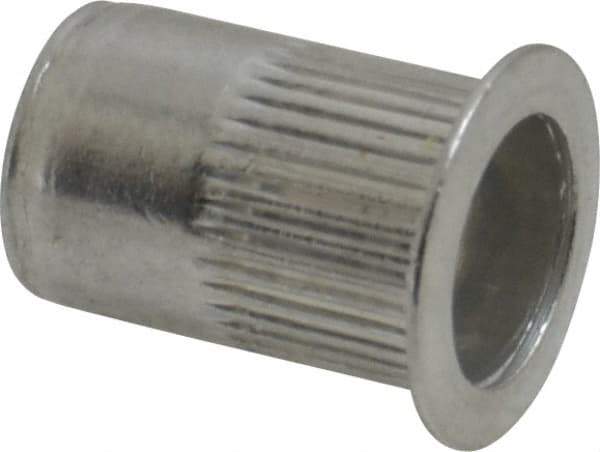 RivetKing - 0.02 to 0.13" Grip, Aluminum Standard Rivet Nut - Uncoated, Countersunk Head - USA Tool & Supply