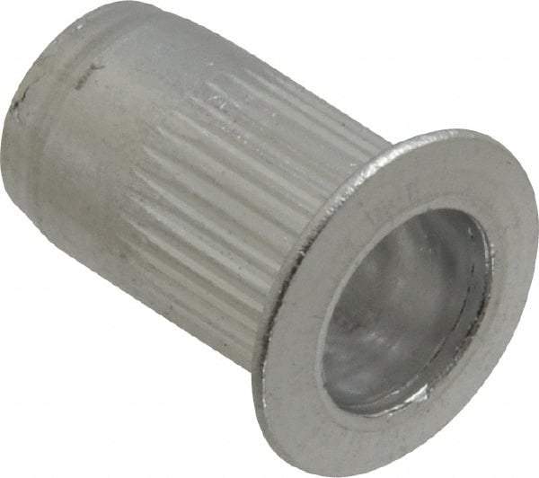 RivetKing - #10-24, 0.02 to 0.13" Grip, 19/64" Drill, Aluminum Standard Rivet Nut - Uncoated, Countersunk Head - USA Tool & Supply