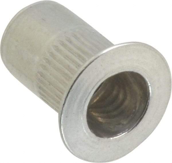 RivetKing - #8-32, 0.02 to 0.08" Grip, 17/64" Drill, Aluminum Standard Rivet Nut - Uncoated, Countersunk Head - USA Tool & Supply