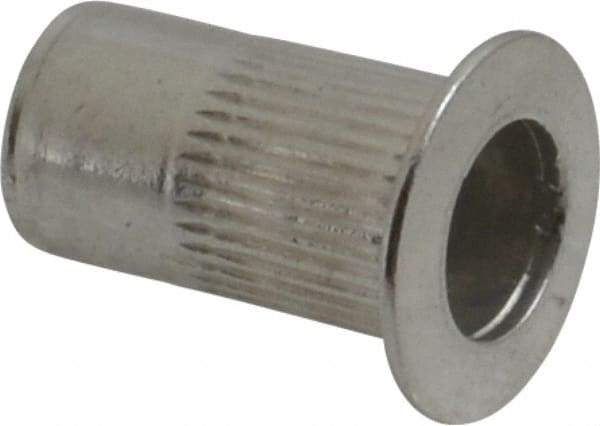 RivetKing - #8-32, 0.08 to 0.13" Grip, 17/64" Drill, Aluminum Standard Rivet Nut - Uncoated, Countersunk Head - USA Tool & Supply