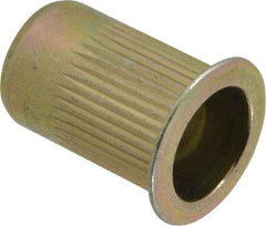 RivetKing - 0.13 to 0.225" Grip, Steel Standard Rivet Nut - Zinc Yellow Dichromate Finish, Countersunk Head - USA Tool & Supply