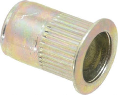 RivetKing - 0.02 to 0.13" Grip, Steel Standard Rivet Nut - Zinc Yellow Dichromate Finish, Full Head Head - USA Tool & Supply