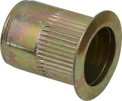 RivetKing - 3/8-16, 0.027 to 0.15" Grip, Steel Standard Rivet Nut - Zinc Yellow Dichromate Finish, Countersunk Head - USA Tool & Supply