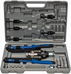 RivetKing - 1/8 to 1/4" Blind Rivet/Rivet Nut Tool Kit - Includes 5/32, 3/16, 1/4, #10-32, 1/4-20, 3/8-16, 5/16-18, Nose Pieces for Blind Rivets, Mandrels - USA Tool & Supply