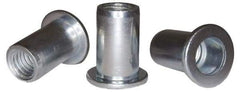 RivetKing - #10-32, 0.13 to 0.18" Grip, 1/4" Drill, Aluminum Standard Rivet Nut - Uncoated, Round Head - USA Tool & Supply